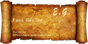 Egei Géza névjegykártya
