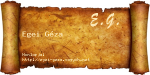 Egei Géza névjegykártya