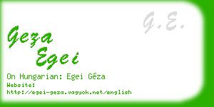 geza egei business card