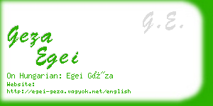geza egei business card